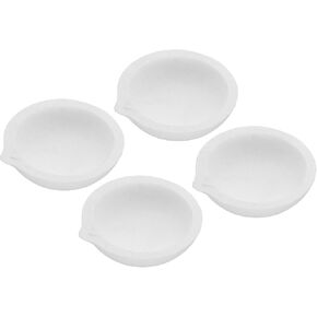 PATIKIL Small Melting Ceramic Crucible Bowl Dish, 4 Pcs 150gram Ceramic Quartz Crucibles Dish Pot for Refining Casting Metal Gold Silver Copper Brass Alloy Beading Jewelry