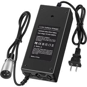 58.8V 3A Charger 3-Pin XLR for Juiced CrossCurrent RipCurrent HyperScorpion 52V Lithium-ion Battery Pack and Other 52V Lithium Battery