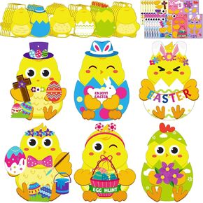 Kepeel 36 Pack Easter Chicks DIY Art Craft Kits for Kids, Make Your Own Chick Ornament, Bulk for Easter Decorations, Favor, Art, Gift, Classroom, Home, Game Activities