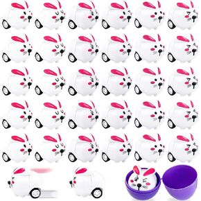 30 Pack Easter Bunny Pull Back Cars,Rabbit Toy Cars,Mini Bunny Toys for Kids,Easter Basket Stuffers,Easter Egg Stuffers,Party Favors,Gifts