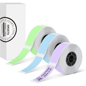 Label Maker Tape, Standard Laminated Thermal Label Tape Replacement, 0.47"x1.57" (12x40mm), Compatible with S001 Label Maker, Self-Adhesive Labeling Tape 160 Tapes/Roll, 3-Roll, White