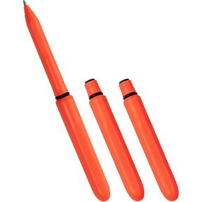 طقوس في المطر في جميع الأحوال الجوية ، قلم الجيب EDC ، Orange Pokka 3 عبوات ، حبر أسود 0.8 مم ، Fine Point (رقم OR92-3)