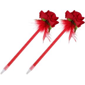 2pcs Flowers Pen Artificial Rose Pens Rose Shaped Ballpoint Pen Gel Ink Pen Valentines Day Pens for Teachers Day Home Office School Supplies