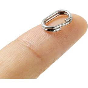 20Pcs Oval Double Jump Rings for Jewelry Making, Key Rings for Keychains, Stainless Steel Crafts Double Split Rings Fishing (M, Silver)