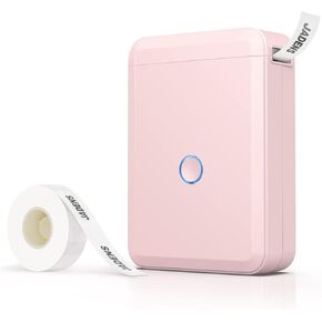 JADENS Label Maker Machine with Tape, Portable Bluetooth Label Printer for Storage, Light Pink