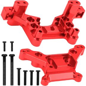 ShareGoo Metal Front & Rear Shock Tower Shock Mounts Upgrade Parts Compatible with Hyper Go H16BM H16DR H16 MJX 16207 16208 16209 16210 1/16 RC Car (Red)
