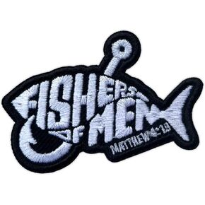 Fisher of Men Patch, 3 Inches Sew On Iron On Patches Jesus Embroidery Patches for Clothes Backpacks Hats Jeans Bag, Matthew 4:19 Embroidered Patches, Scripture Patch, DIY Patch for Christians