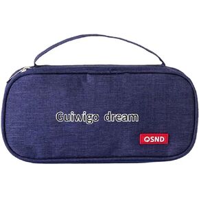Large Pencil Case,Aesthetic Pen Pouch with Big Capacity, Minimalist Portable Stationery Bag with Handle for Office Organizer Aesthetic Pencil Cases (Blue)
