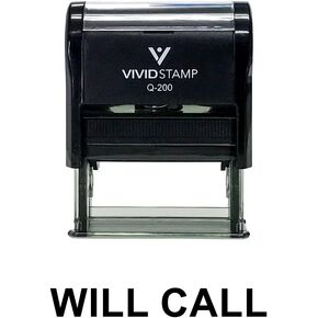 Will Call Self Inking Rubber Stamp (Red Ink) - Large