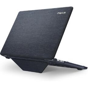 MOSISO Compatible with MacBook Pro 13 inch Case M2 2025, 2024, 2023, 2022-2016 A2338 M1 A2251 A2289 A2159 A1989 A1708 A1706, Knit Fabric Coated Plastic Hard Shell Case with Fold Kickstand, Black