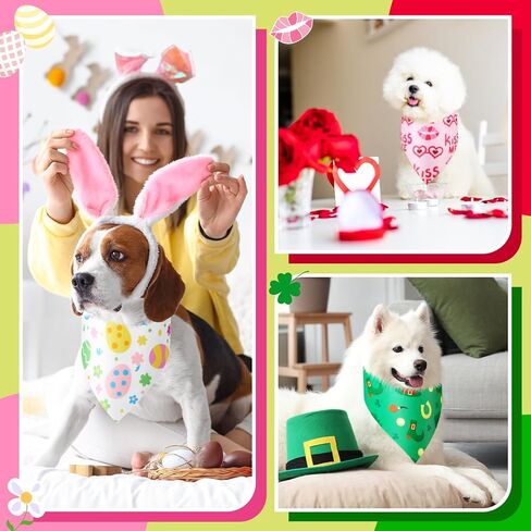 50 Pcs Blue Paw Print Dog Bandanas Bulk Footprint Bandanas for Dogs Triangle Kerchief Scarf Bibs Set for Pets Puppy Doggie Party Costume Accessories (31. 5 x 21. 7 x 21. 7 Inch) in Kuwait