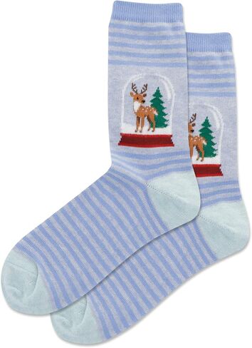 HOTSOX Women's Santa Mona Lisa Crew Sock 1 Pair Pack, Black, Women's Shoe Size 4-10 in Saudi Arabia
