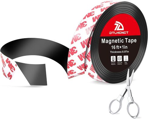 Magnetic Tape - 16 ft x 1 inch Magnet Strip Tape Roll with Strong Adhesive Backing,Magnetic Strip for Kitchen, Office, School Organization, Whiteboards,Fridge(0.07" Thick) in Saudi Arabia