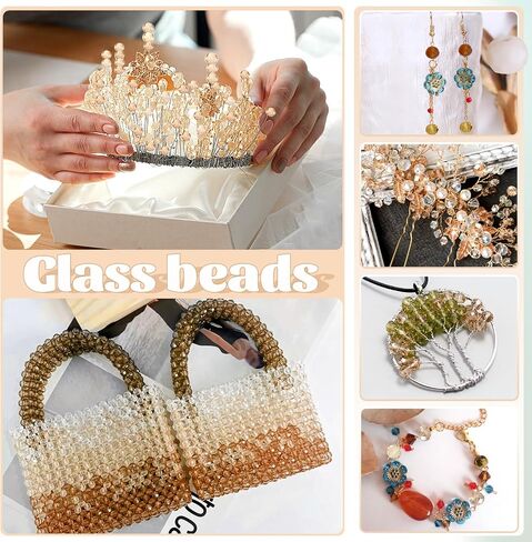 TOAOB 1000pcs Briolette Crystal Glass Beads 4mm 6mm 8mm Rondelle Faceted Spacer Beads Brown Loose Beads for Bracelets Necklace Earrings Jewelry Making in Kuwait