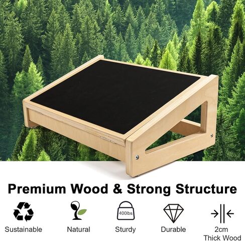 WOOD CITY Foot Rest for Under Desk at Work, 3 Heights Adjustable Footrest with Silicone Surface, 2 in 1 Foot Stool Improve Posture, Reduce Fatigue & Pain, Ideal for Home/Office/Gaming (Natural) in Saudi Arabia