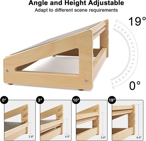 WOOD CITY Foot Rest for Under Desk at Work, 3 Heights Adjustable Footrest with Silicone Surface, 2 in 1 Foot Stool Improve Posture, Reduce Fatigue & Pain, Ideal for Home/Office/Gaming (Natural) in Saudi Arabia