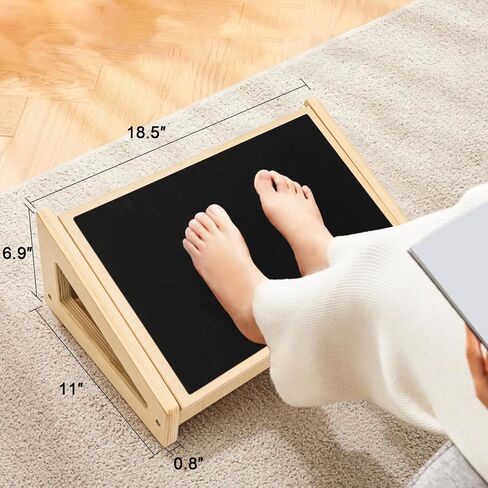 WOOD CITY Foot Rest for Under Desk at Work, 3 Heights Adjustable Footrest with Silicone Surface, 2 in 1 Foot Stool Improve Posture, Reduce Fatigue & Pain, Ideal for Home/Office/Gaming (Natural) in Saudi Arabia