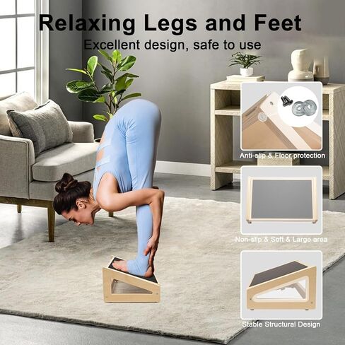 WOOD CITY Foot Rest for Under Desk at Work, 3 Heights Adjustable Footrest with Silicone Surface, 2 in 1 Foot Stool Improve Posture, Reduce Fatigue & Pain, Ideal for Home/Office/Gaming (Natural) in Saudi Arabia
