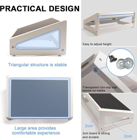 WOOD CITY Foot Rest for Under Desk at Work, 3 Heights Adjustable Footrest with Silicone Surface, 2 in 1 Foot Stool Improve Posture, Reduce Fatigue & Pain, Ideal for Home/Office/Gaming (Natural) in Kuwait