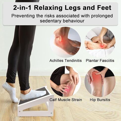 WOOD CITY Foot Rest for Under Desk at Work, 3 Heights Adjustable Footrest with Silicone Surface, 2 in 1 Foot Stool Improve Posture, Reduce Fatigue & Pain, Ideal for Home/Office/Gaming (Natural) in Kuwait