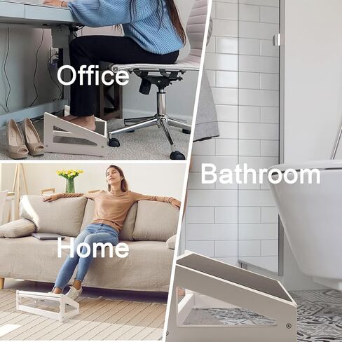 WOOD CITY Foot Rest for Under Desk at Work, 3 Heights Adjustable Footrest with Silicone Surface, 2 in 1 Foot Stool Improve Posture, Reduce Fatigue & Pain, Ideal for Home/Office/Gaming (Natural) in Kuwait