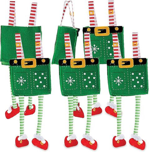 Elf Pants Christmas Treat Bags, Set of 6 Gift Bags for Children Holiday Parties Teachers Decorations in Saudi Arabia