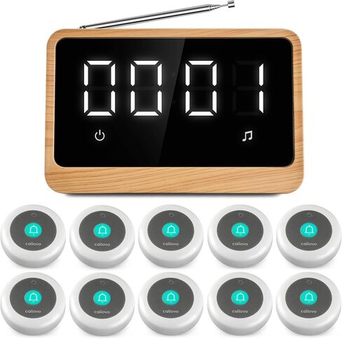 Wireless Call Light System with Call Buttons for Elderly at Home Call Bell for Clinic Seniors Assisted Living Emergency Wellness Center Hospital Restaurant, Maple Wood Texture in Saudi Arabia