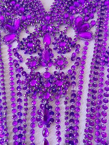 100% Handmade Rhinestones Applique on White net sew on Beads Crystal Patches Accessory for Dress Clothes (Silver 2) in Kuwait