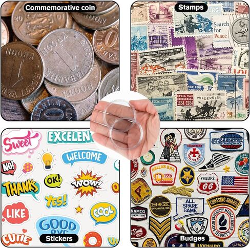 10 Pcs 42mm Clear Coin Capsules, Plastic Silver Dollar Coin Holder, Coin Cases for Collectors, Coin Plastic Case for Coin Collection American Silver Eagle Liberty Coin &JFK Half Dollar & Bitcoin in Kuwait