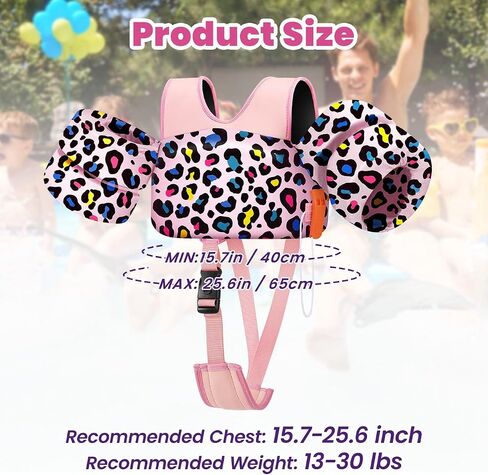 HeySplash Kids Swimming Vest, Toddler Floaties Fit 33-70 Lbs, Puddle Kids Jumper with Adjustable Strap, Swim Jacket Water Wing Arm Baby Float, Pool Beach Sea Swimming Aid for Boys 2-7 Years,Full Crab in Saudi Arabia