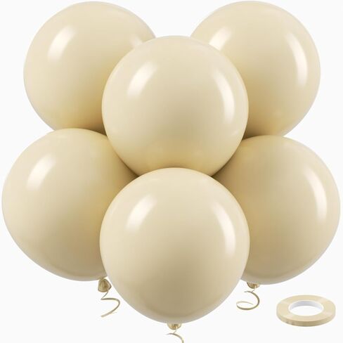 18 Inch White Sand Large Balloons - 35Pcs Thick Sand White Cream Balloons Big Round Latex Party Balloons for Birthday Baby Shower Wedding Graduation Themed Party Decorations in Saudi Arabia