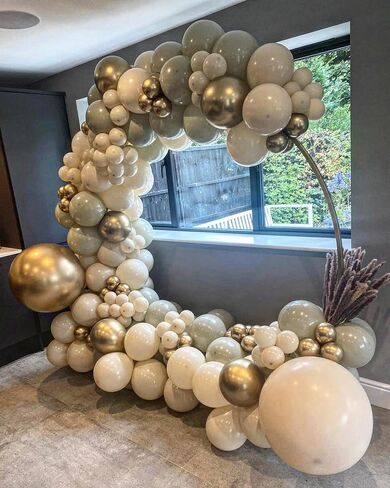 18 Inch White Sand Large Balloons - 35Pcs Thick Sand White Cream Balloons Big Round Latex Party Balloons for Birthday Baby Shower Wedding Graduation Themed Party Decorations in Saudi Arabia