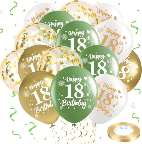 40th Birthday Balloons 24Pcs Sage Green Gold Fortieth Birthday Latex Balloons Confetti Balloons Green Gold 40th Birthday Party Decorations for Women Men 40 Year Birthday Anniversary Supplies 12inch in Kuwait