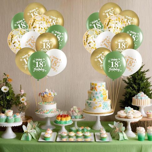 40th Birthday Balloons 24Pcs Sage Green Gold Fortieth Birthday Latex Balloons Confetti Balloons Green Gold 40th Birthday Party Decorations for Women Men 40 Year Birthday Anniversary Supplies 12inch in Kuwait