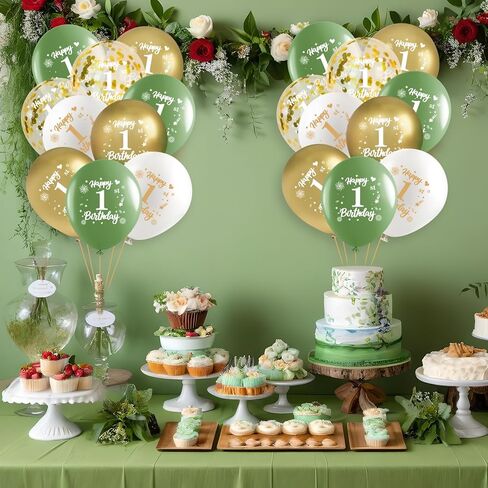 40th Birthday Balloons 24Pcs Sage Green Gold Fortieth Birthday Latex Balloons Confetti Balloons Green Gold 40th Birthday Party Decorations for Women Men 40 Year Birthday Anniversary Supplies 12inch in Kuwait