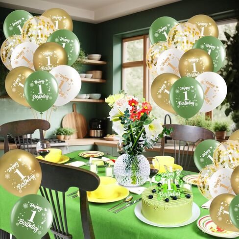 40th Birthday Balloons 24Pcs Sage Green Gold Fortieth Birthday Latex Balloons Confetti Balloons Green Gold 40th Birthday Party Decorations for Women Men 40 Year Birthday Anniversary Supplies 12inch in Kuwait