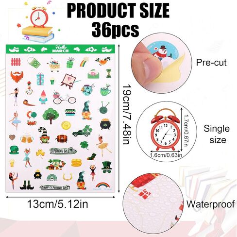 12 Sheets Daily General Events Kids Teens Gift Holiday Stickers12 Styles, Monthly Celebrations Planner Stickers Supplies for Calendar Journal Occasion Scrapbooking in Kuwait