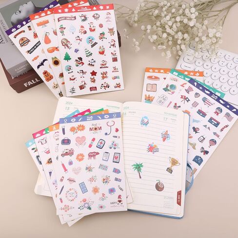 12 Sheets Daily General Events Kids Teens Gift Holiday Stickers12 Styles, Monthly Celebrations Planner Stickers Supplies for Calendar Journal Occasion Scrapbooking in Kuwait