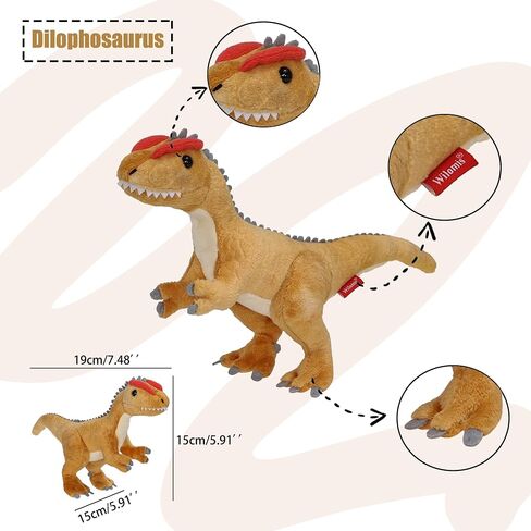 3 PCS Dinosaur Potticed Animals - 8 '' Dino Plush Spinosaurus محشو بالحيوان T rex Plush Dinosaur ، ألعاب الديناصورات للأطفال 3-5 الأولاد والبنات Dinosaur Plushies in Kuwait