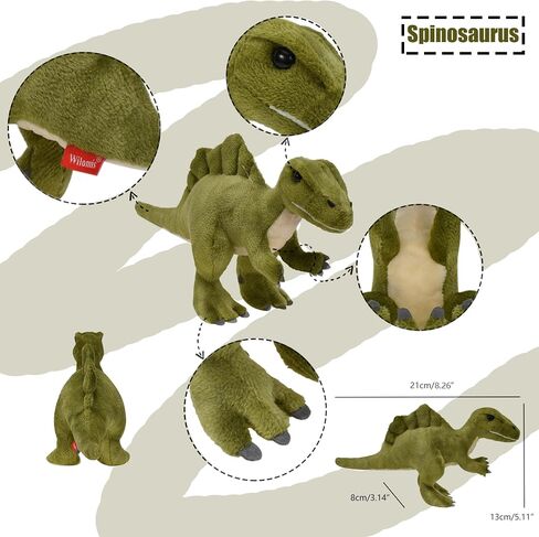 3 PCS Dinosaur Potticed Animals - 8 '' Dino Plush Spinosaurus محشو بالحيوان T rex Plush Dinosaur ، ألعاب الديناصورات للأطفال 3-5 الأولاد والبنات Dinosaur Plushies in Kuwait