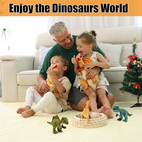 3 PCS Dinosaur Potticed Animals - 8 '' Dino Plush Spinosaurus محشو بالحيوان T rex Plush Dinosaur ، ألعاب الديناصورات للأطفال 3-5 الأولاد والبنات Dinosaur Plushies in Kuwait