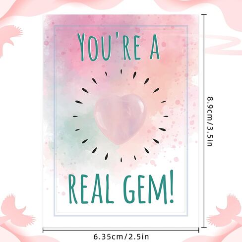 Valentines Day Gifts for Kids - 24 Pack Valentines Cards with Pink Heart Shaped Plastic Stones for Boys Girls Toddlers Valentines Gift Exchange Class Classroom School Valentines Day Party Favors in Kuwait