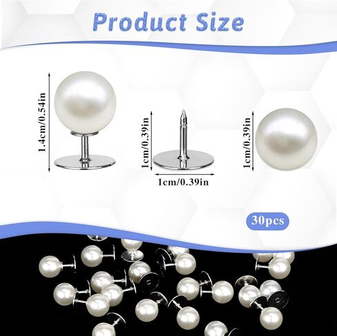 30 مجموعة أزرار اللؤلؤ دبابيس بروش لؤلؤة للملابس الحرفية in Kuwait