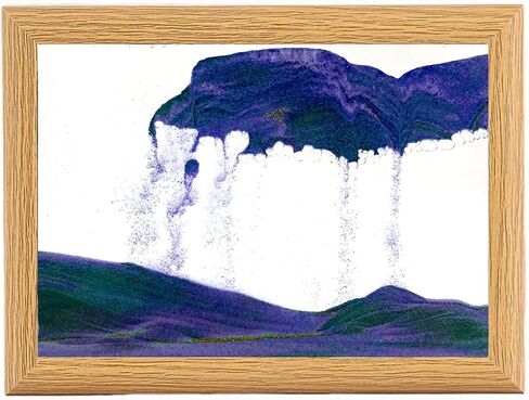 rysnwsu Moving Sand Art Liquid Motion, 3D Deep Sea Sandscape Color Quicksand Decor,Wooden Frames Moving Sand Art Picture Relaxing Desktop Home Office Work Decor (7'', Purple) in Saudi Arabia