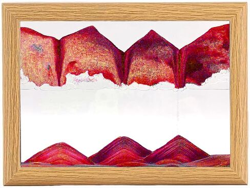 rysnwsu Moving Sand Art Liquid Motion, 3D Deep Sea Sandscape Color Quicksand Decor,Wooden Frames Moving Sand Art Picture Relaxing Desktop Home Office Work Decor (7'', Purple) in Saudi Arabia