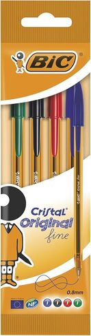 Bic Cristal Fine Ballpoint Pen Pack of 4 Assorted in Saudi Arabia