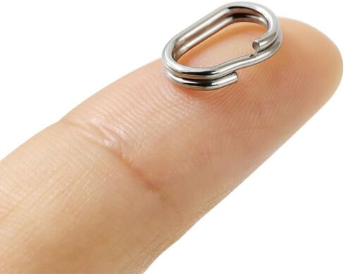 20Pcs Oval Double Jump Rings for Jewelry Making, Key Rings for Keychains, Stainless Steel Crafts Double Split Rings Fishing (M, Silver) in Kuwait