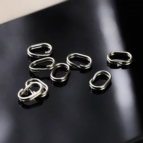 20Pcs Oval Double Jump Rings for Jewelry Making, Key Rings for Keychains, Stainless Steel Crafts Double Split Rings Fishing (M, Silver) in Kuwait