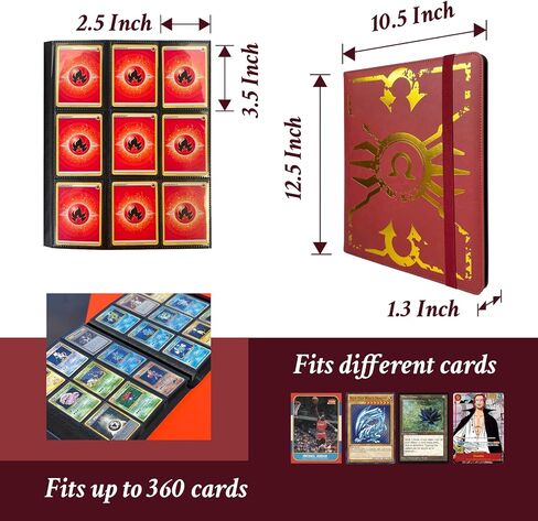 CARD DICT Trading Card Binder with 40 Protective Pages, Compatible with Standard Sized Cards, Faux Leather Cover, Blue in Saudi Arabia