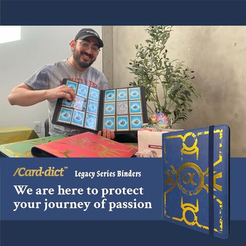 CARD DICT Trading Card Binder with 40 Protective Pages, Compatible with Standard Sized Cards, Faux Leather Cover, Blue in Saudi Arabia